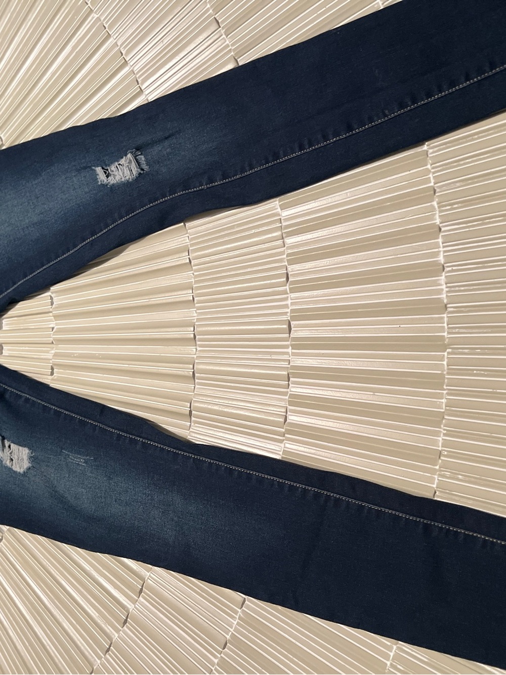 Guess Dark Indigo Skinny Jeans with Distressed Knees